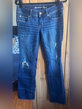 AE Y2K VERY low rise Boot Cut Jeans Cotton 6 Long